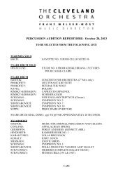 PERCUSSION AUDITION REPERTOIRE: October 28, 2013