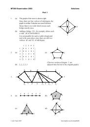 MT365 Examination 2003 Solutions Part 1 1. (a) The graph of the ...