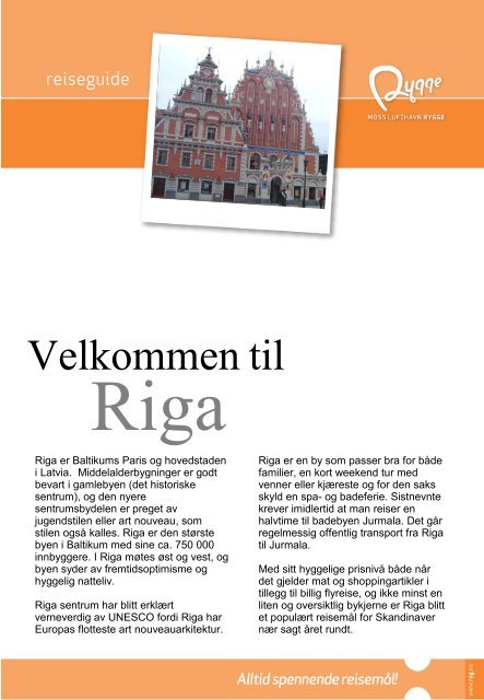 Riga Reiseguide Reiseplaneten AS