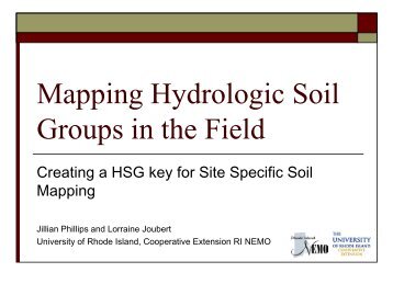 Hydrologic Soil Groups and Site Specific Soil Mapping - NeSoil