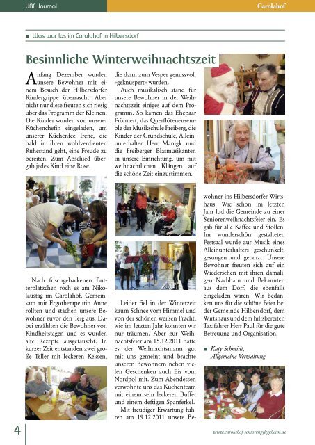 UBF Journal 01/2012 - Unternehmensgruppe Burchard Führer