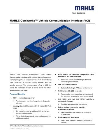 MAHLE ComWorks Vehicle Communication Interface