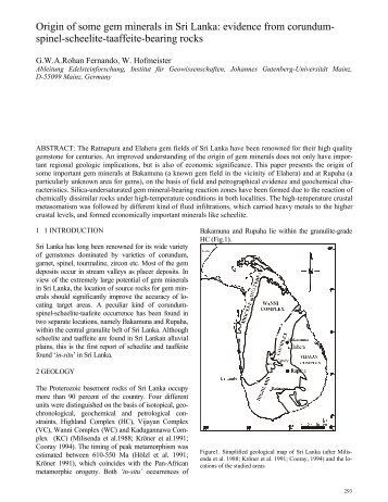 Origin of some gem minerals in Sri Lanka: evidence from corundum ...