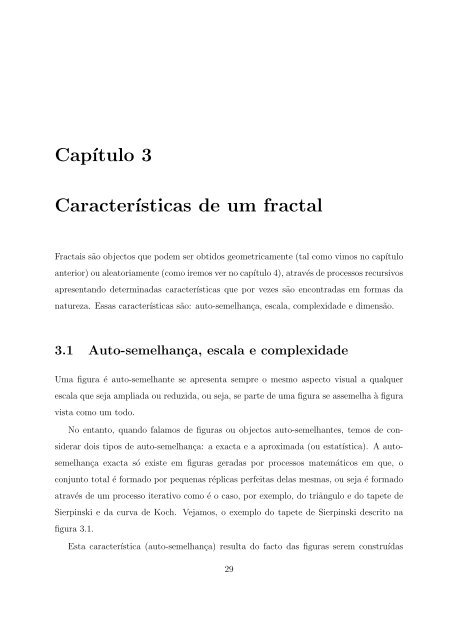 Geometria fractal e aplicações - Faculdade de Ciências