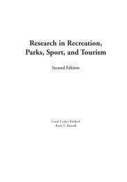 Research in Recreation, Parks, Sport, and Tourism - Sagamore ...