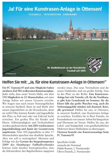 Ja! Für eine Kunstrasen-Anlage in Ottensen! - FC Teutonia 05 eV