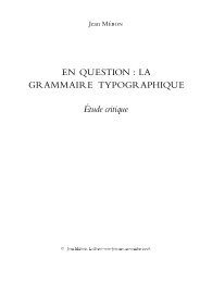 En question : la grammaire typographique - Liste Typographie