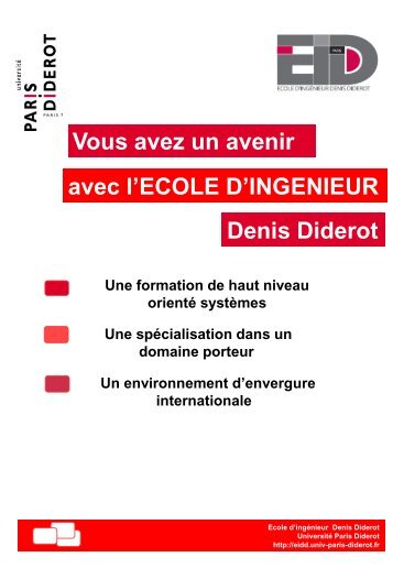 Présentation PowerPoint - L'Ecole d'Ingénieur Denis Diderot