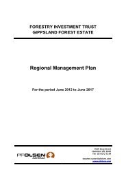 Regional Management Plan - PF Olsen Limited