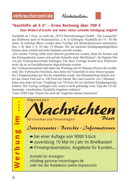 Nachrichtienblatt November 2013 - Werbegemeinschaft Geismar ...