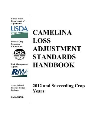 camelina loss adjustment standards handbook - RMA USDA Risk ...