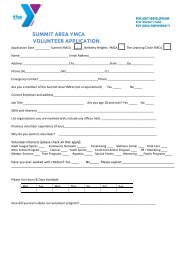 SUMMIT AREA YMCA VOLUNTEER APPLICATION - The Summit ...