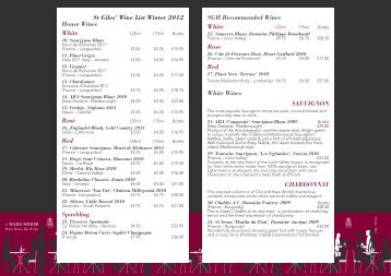 St Giles' Wine List Winter 2012 House Wines White RosÃ© Red ...