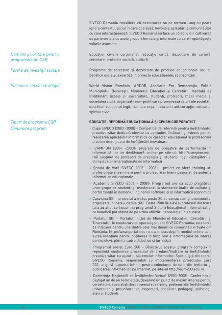 Raport anual - SIVECO Romania