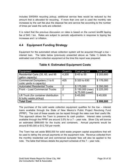 Solid Waste Draft Report - The Town of Silver City