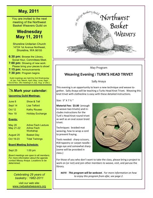 May, 2011 Wednesday May 11, 2011 - Northwest Basket Weavers