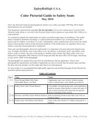Color Pictorial Guide to Safety Seats - SafetyBeltSafe U.S.A.