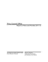 Privy Council Office - Treasury Board of Canada Secretariat