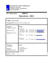 Hovedprosjekt: 2006/17 MÃ¸tereferat â MR 1