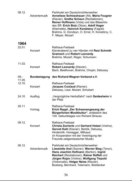 50 Jahre Richard-Wagner-Verband Saarland 1956-2006