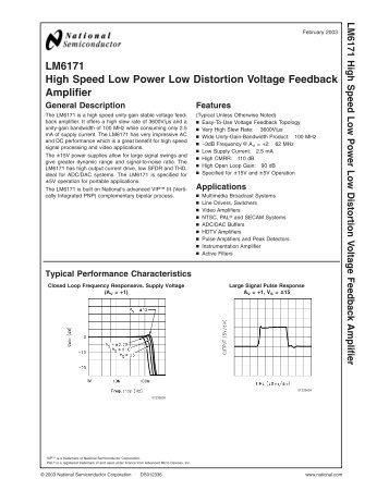 LM6171 High Speed Low Power Low Distortion Voltage ... - Micropik