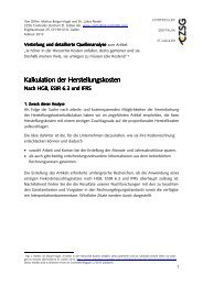 Kalkulation der Herstellungskosten nach HGB, EStR 6.3 und ... - CZSG