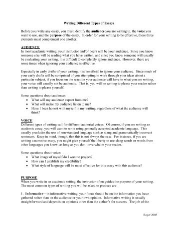 All types essay writing