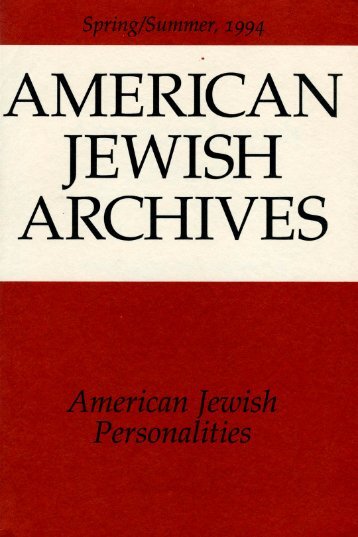 Contents - American Jewish Archives