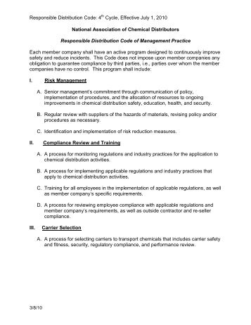 Code of Management Practice - NACD