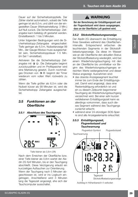 Bedienungsanleitung Aladin 2G - Scubapro