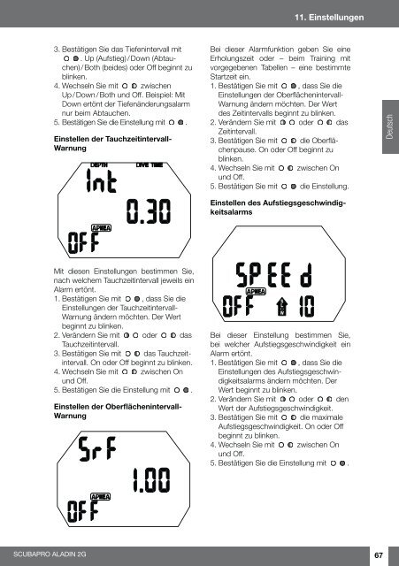 Bedienungsanleitung Aladin 2G - Scubapro