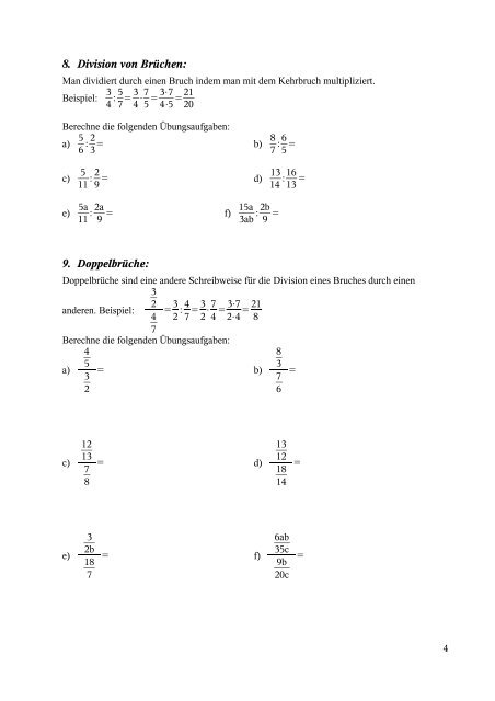 Bruchrechnen (pdf) - Reorta.de