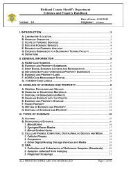 RCSD Evidence and Property Handbook - Richland County Sheriff's ...