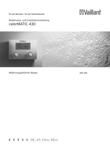 bedienung-installationsanleitung-calormatic-430pdf - Vaillant