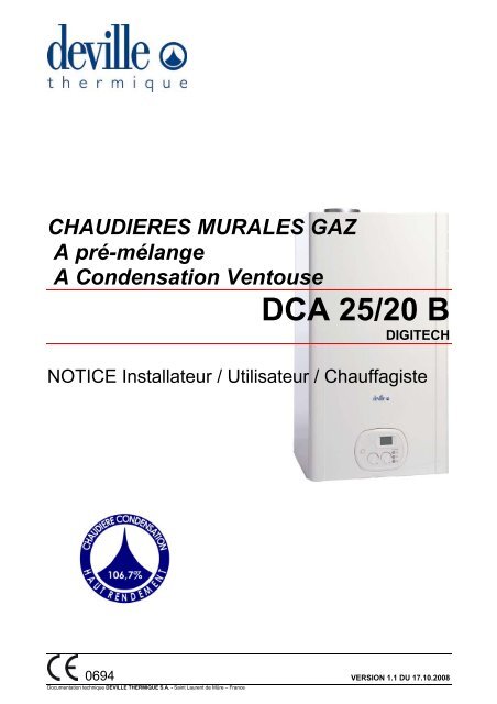 Notice-chaudiere-DEVILLE-DCA-25-20-B - SBPP