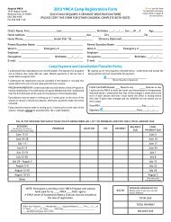 Registration forms only - YMCA of Silicon Valley