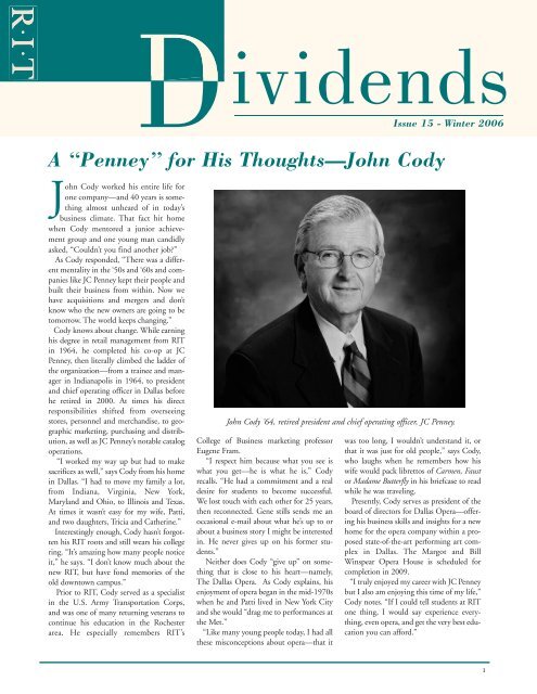 A “Penney” for His Thoughts—John Cody - College of Business ...