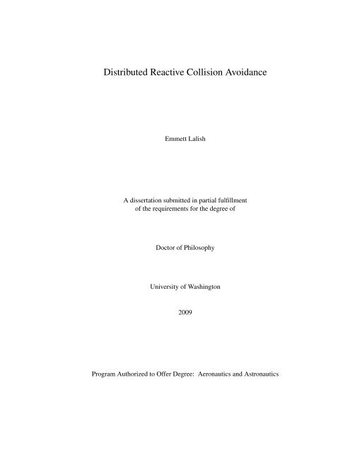 Distributed Reactive Collision Avoidance - University of Washington
