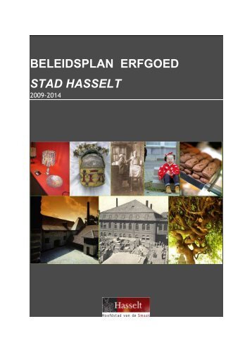 Beleidsplan erfgoed stad Hasselt 2009-2014 - Erfgoedcel Hasselt