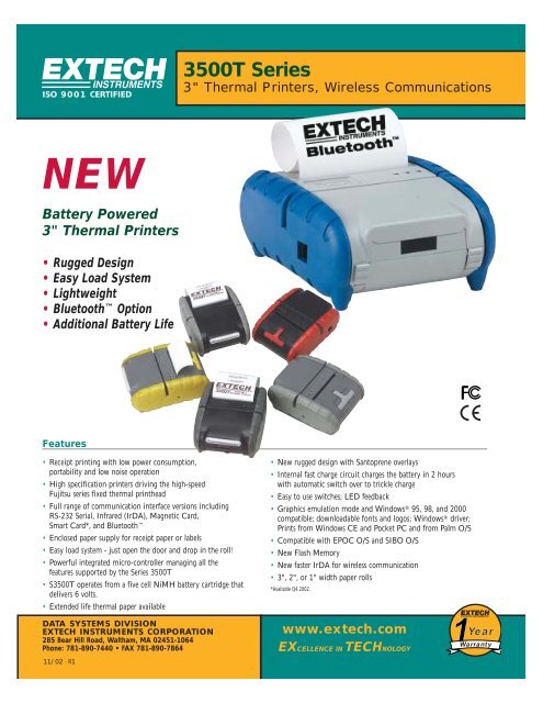 Extech 3500T Series Portable Printer - Quadgmbh.de