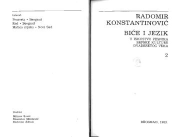 KonstantinoviÄ Radomir; BiÄe i jezik 2; ; Prosveta Rad Matica srpska