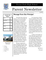 Parent Newsletter - Forest Park High School