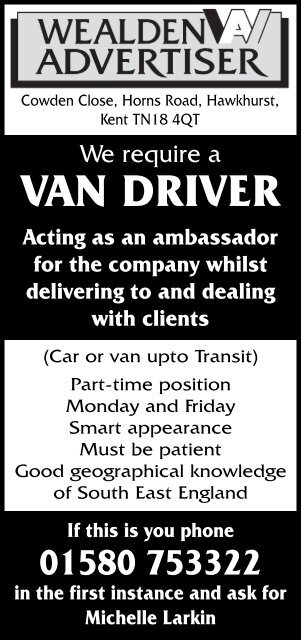 van driver part time