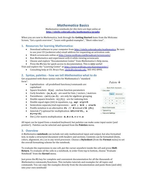 Mathematica Basics