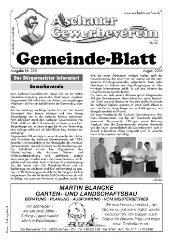 Gemeinde-Blatt Aug .03 - Gewerbeverein Aschau