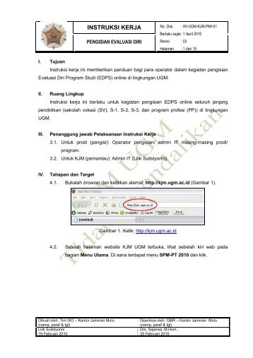 INSTRUKSI KERJA - Kantor Jaminan Mutu