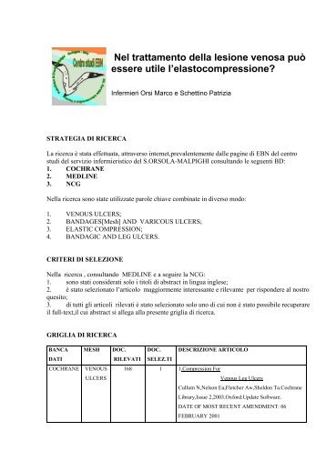 Elastocompressione - Evidence Based Nursing