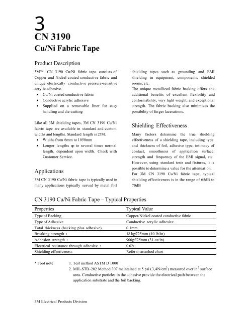 3m Adhesive Chart