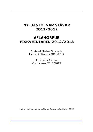 nytjastofnar sjávar 2011/2012 aflahorfur fiskveiðiárið 2012/2013