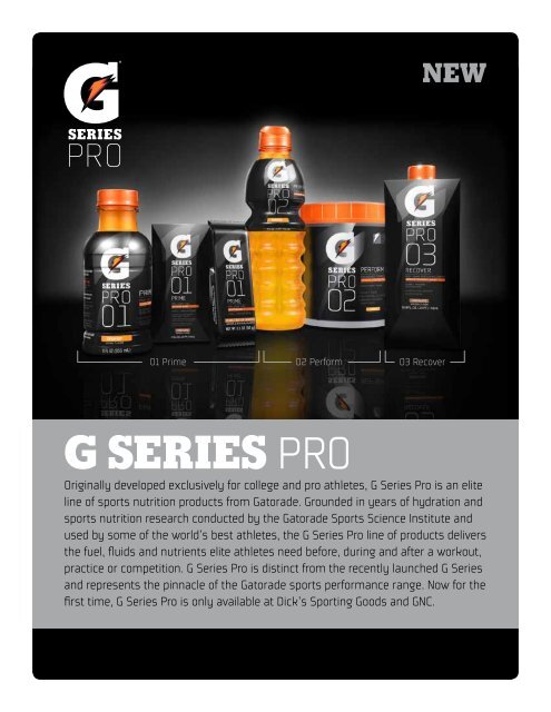 Gatorade G-Series Pro Fact Sheet - PepsiCo